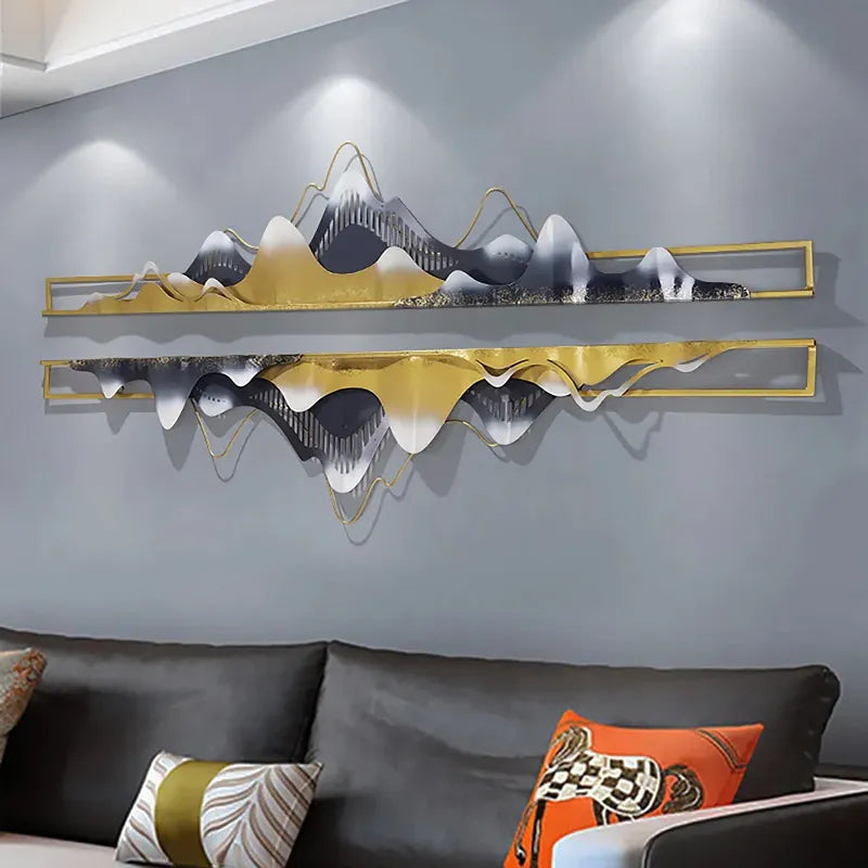 1500mm Modern Large Metal Wall Decor Unique Home Hanging Wall Art Decor in  Gold & Black