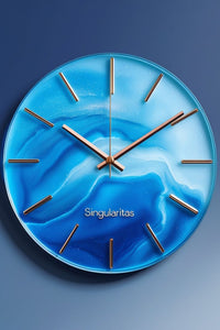 Bluish Love Epoxy Resin Wall Clock