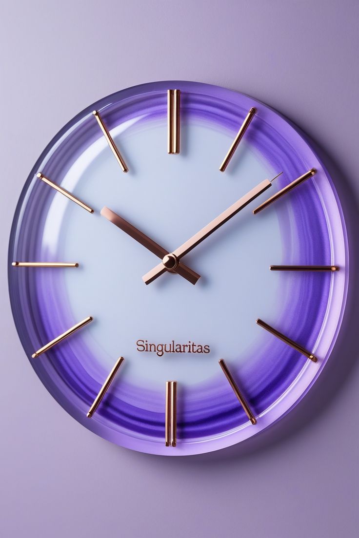 Purple Love Epoxy Resin Wall Clock