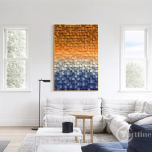 Load image into Gallery viewer, Abstract Shades Of Blue And Brown Wood Mosaic Wall Decor
