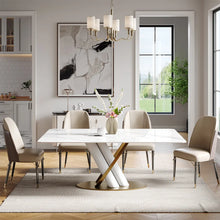 Load image into Gallery viewer, Modern Luxe White Marble Dining Table
