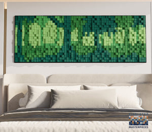 Green Forest 3D Wood Mosaic Wall Decor