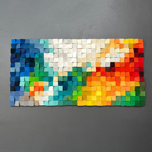 Future Vision Wood Mosaic Wall Decor