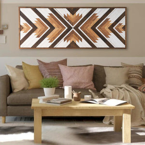 Karma Geometric Wood Mosaic Boho Art