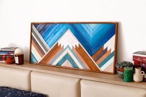 Mountain Wood Mosaic Wall Decor