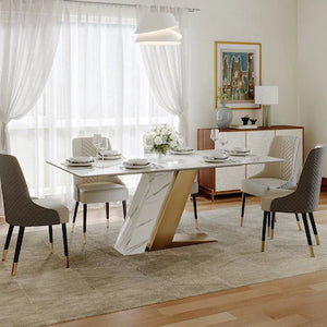 Modern Luxurious White Marble Dining Table