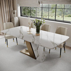 Modern Luxurious White Marble Dining Table