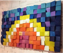 Load image into Gallery viewer, Rising Sun Wood Wall Art Wood Mosaic Wall Decor
