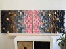 Load image into Gallery viewer, Twin Pinks Wood Mosaic Wall Decor
