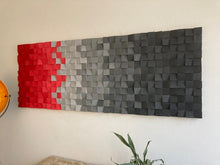 Load image into Gallery viewer, Shades Of Red And Grey Wood Mosaic Wall Decor
