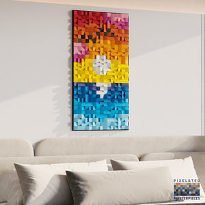 Vertical Sunset 3D Wood Mosaic Wall Decor