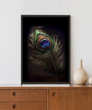 Load image into Gallery viewer, Krishna Peacock Feather Acrylic LED Light Wall Art
