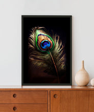 Load image into Gallery viewer, Krishna Peacock Feather Acrylic LED Light Wall Art
