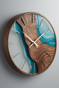 Lake Superior Wooden Epoxy Resin Wall Clock