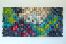 Load image into Gallery viewer, Modern Viva Magenta Wood Mosaic Wall Decor
