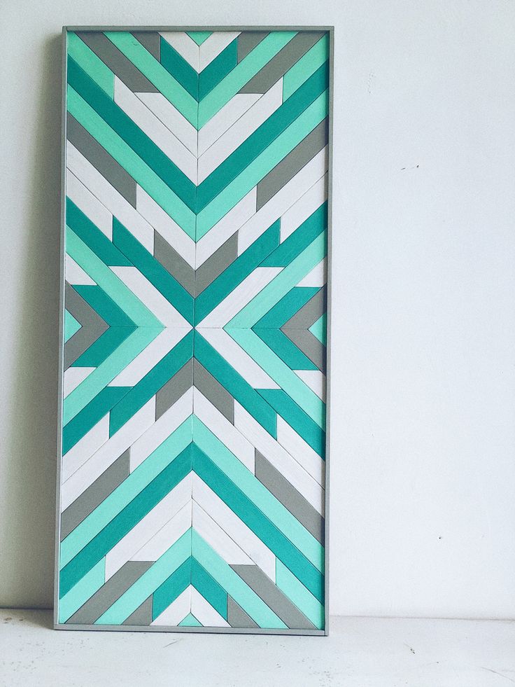 Soft Silk Geometric Wood Mosaic Boho Art