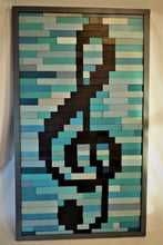 Load image into Gallery viewer, Teal and Turqouise Music Note Mosaic Wall Decor
