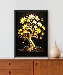 Golden Tree Acrylic LED Light Wall Art