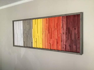 BRIGHT WOOD MOSAIC WALL DECOR