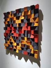 Load image into Gallery viewer, BLACK, BROWN &amp; RED WOOD MOSAIC WALL DECOR
