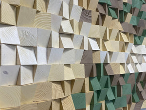 Beige Woods Modern Wood Mosaic Wall Decor