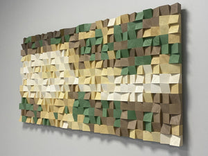 Beige Woods Modern Wood Mosaic Wall Decor