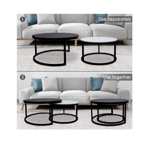 Classic Black Round Coffee Table