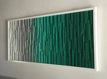 Load image into Gallery viewer, Emerald Green Gradient Wood Mosaic Wall Decor
