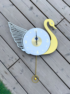 Golden Swan Metal Wall Clock