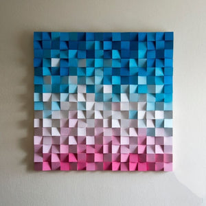 Splendid Pink Lake Wood Mosaic Wall Decor