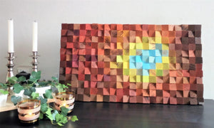 Beautiful Pond Wood Mosaic Wall Decor