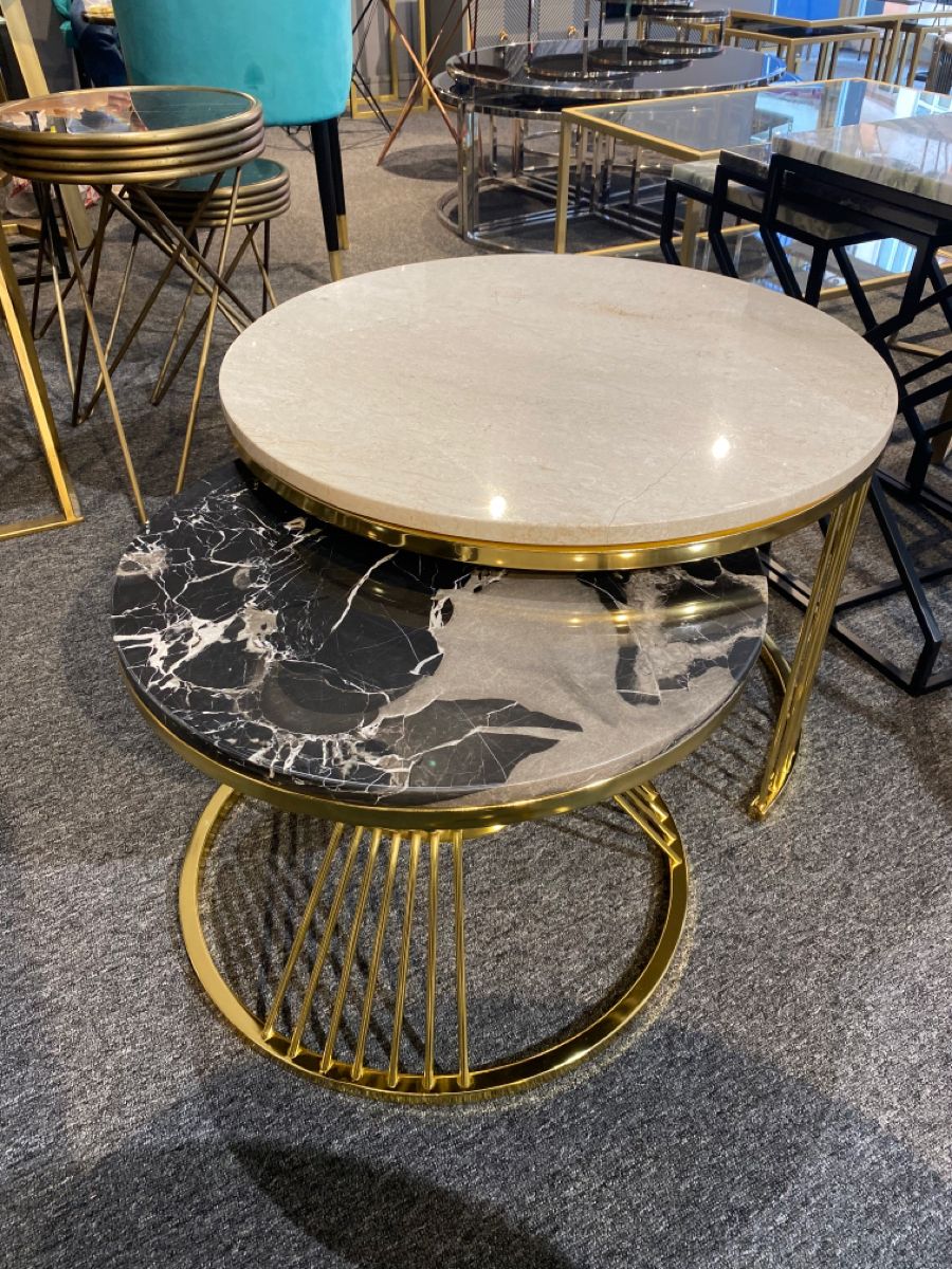 Beautiful Round Golden Coffee Table