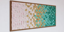 Load image into Gallery viewer, Essence of Sea Green Wood Mosaic Wall Decor
