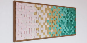 Essence of Sea Green Wood Mosaic Wall Decor