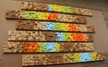 Load image into Gallery viewer, Large Rustic Modern Wooden Mosaic Wall Decor
