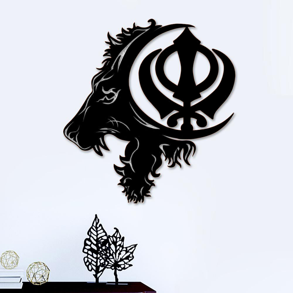 Khanda Lion Wall Hanging