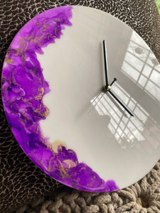 Lavender Magic Epoxy Resin Wall Clock