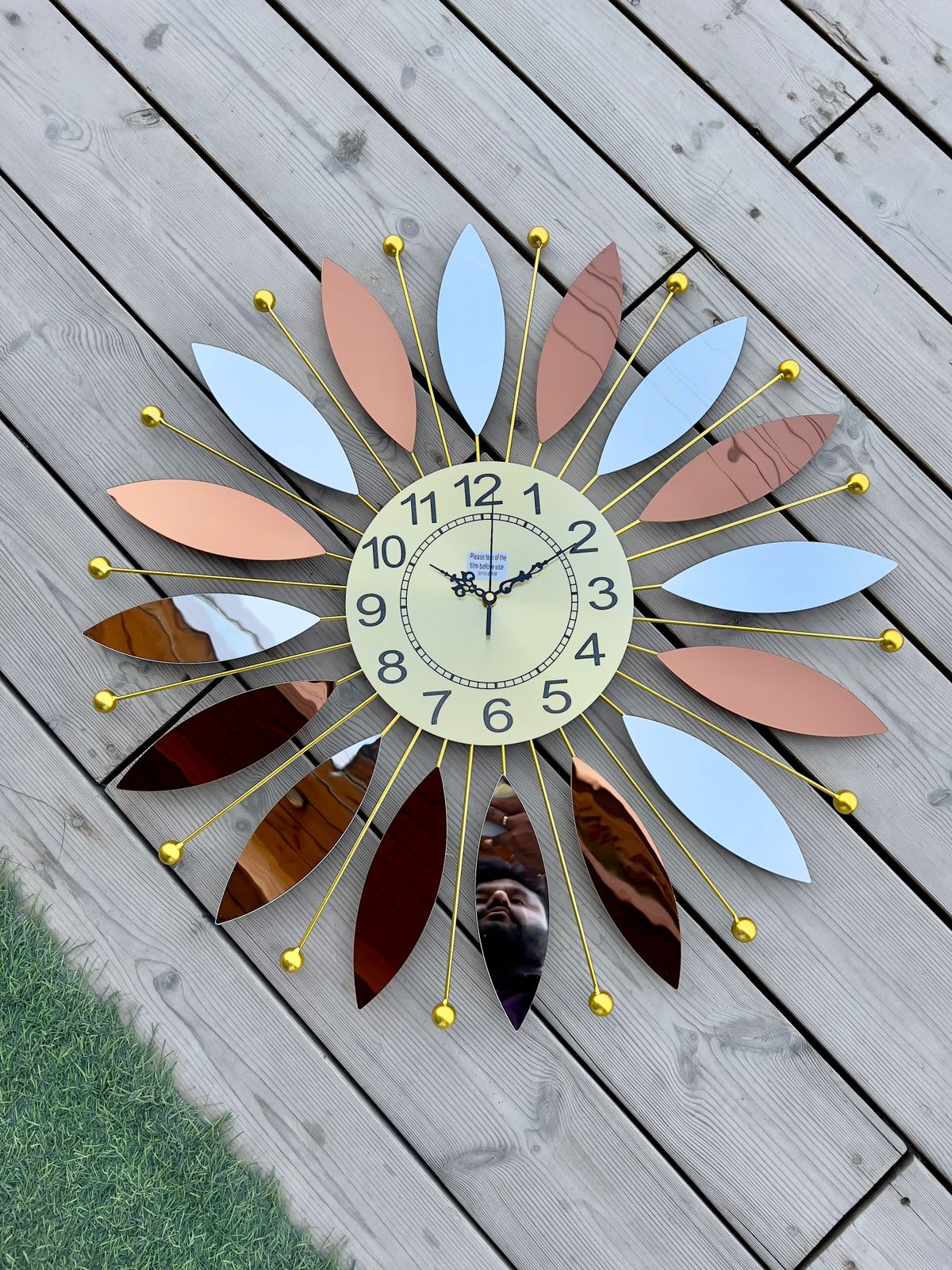 Modern Floral Exotica Metal Wall Clock