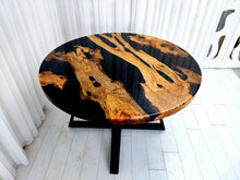 Load image into Gallery viewer, Round Epoxy Black River Coffee Table
