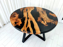 Load image into Gallery viewer, Round Epoxy Black River Coffee Table
