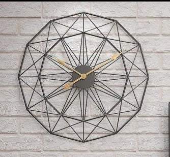 Geometrical Design Metallic Wall Clock