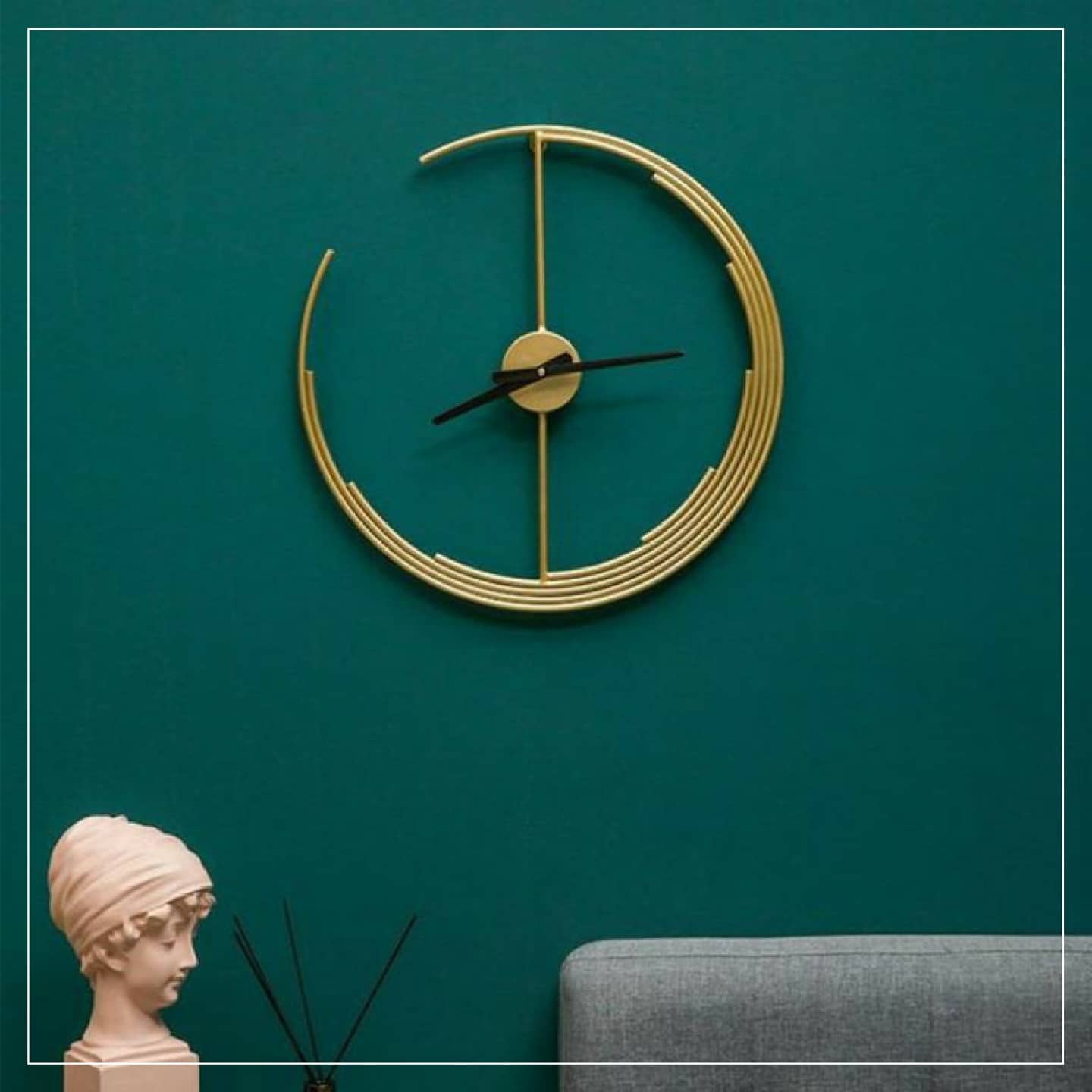 Golden Moon Design Metal Wall Clock