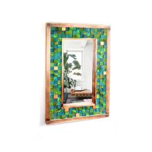 Load image into Gallery viewer, Sea Green and Turquoise Mirror Mosaic Wall Decor
