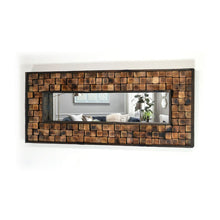 Load image into Gallery viewer, Shou Sugi Ban Reclaimed Wood Woodburned Mirror Wall Decor
