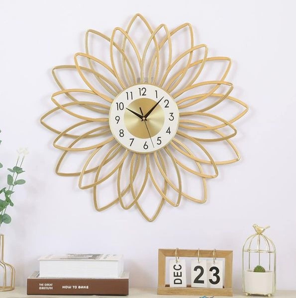 Floral Design Metal Wall Clock