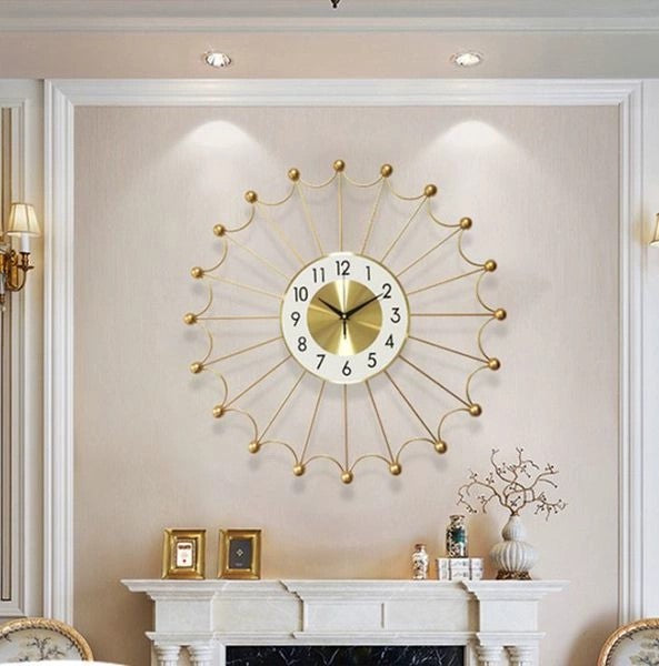 Beautiful Golden Design Metal Wall Clock