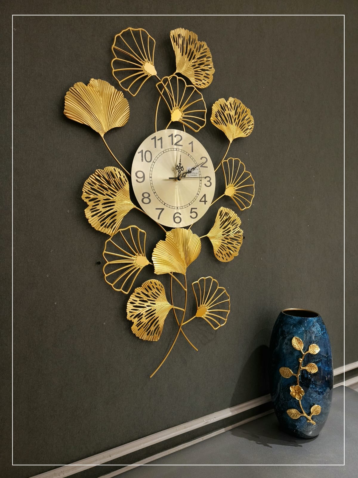 Golden Metal Design Wall Clock