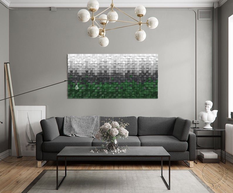 Iceland Wood Mosaic Wall Decor