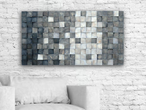 3D Block Wood Mosaic Wall Decor