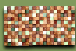 Rustic Modern Autumn Wood Mosaic Wall Decor